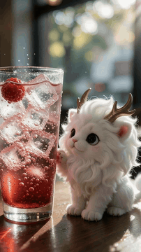 AI generated video: Single continuous cinematic macro tracking shot with gentle push-in, whimsical…