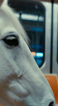 AI generated video: Only on a NYC train
