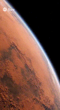 AI generated video: Satellite video of Mars from a low orbit satellite capturing the planet in high…