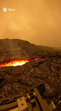 AI generated video: Surface video from Venus capturing subsurface volcanic eruption extremely…