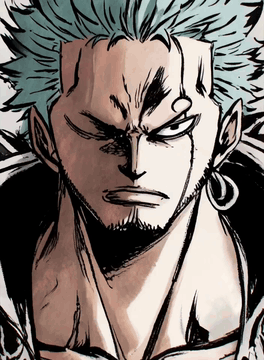 AI generated video: A sumiink painting style animation of Roronoa Zoro from One Piece. The video…