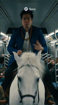 Видео, сгенерированное нейросетью: This happens in nyc subway, people are confused