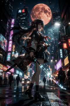 AI generated video: **Scene:** The image features a striking contrast where the character is…