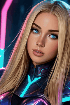 AI generated video: closeup abbe bi style, woman, solo, blond straight hair, lucid blue eyes…