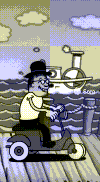 AI generated video: @rickyberwick is starring in a 1928-style black-and-white cartoon short. The…