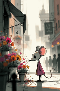 AI generated video: meditative animation with no change of zoom or camera angle. the mouse is…