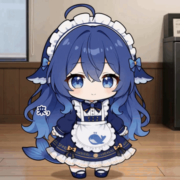 Видео, сгенерированное нейросетью: subject_definitions <Picture 1> to <Picture 7>: A chibi anime girl with long…